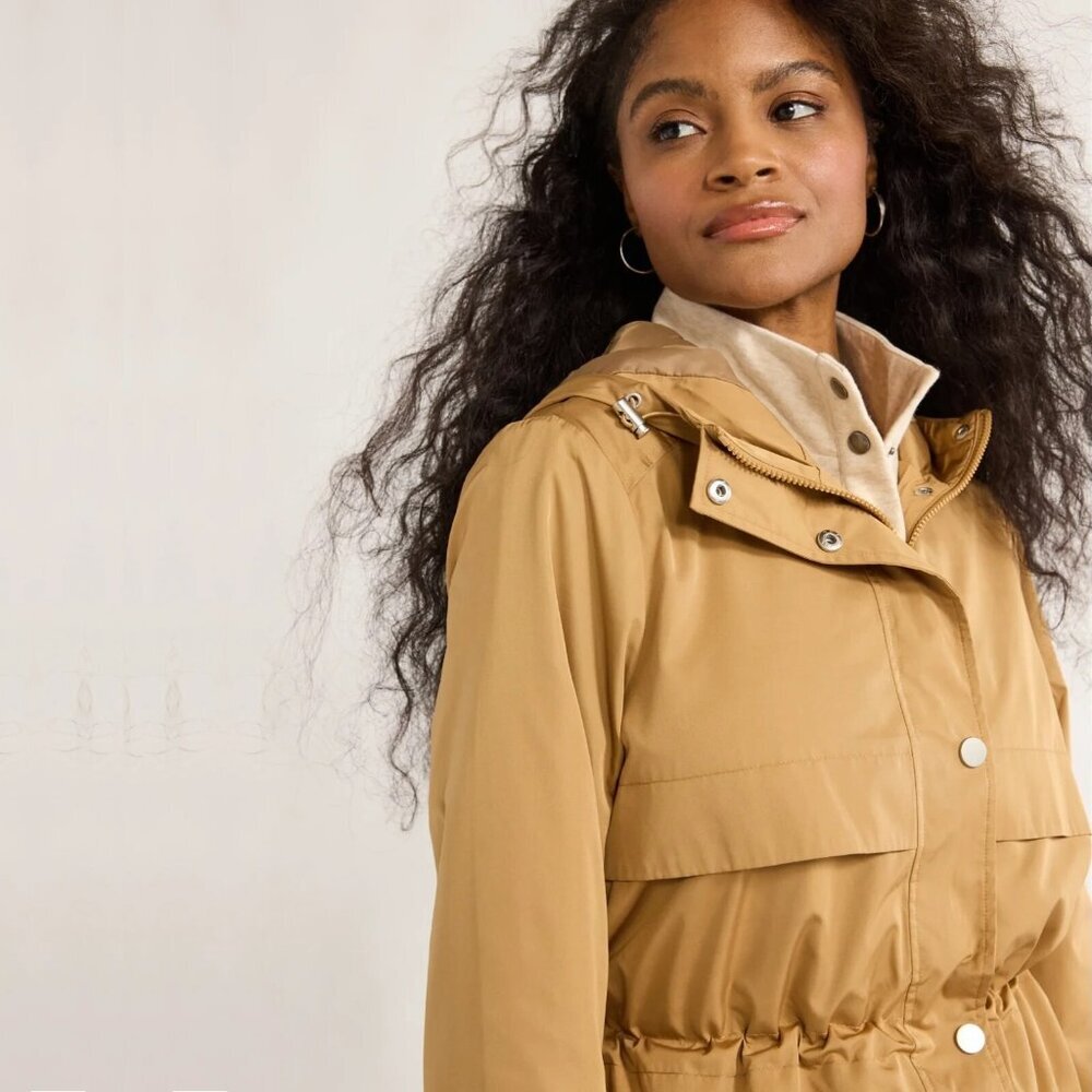 2/$24 Time and Tru Lightweight Anorak Jacket with Hood Chino Tan XL #A0242 TRB2 - Picture 4 of 10